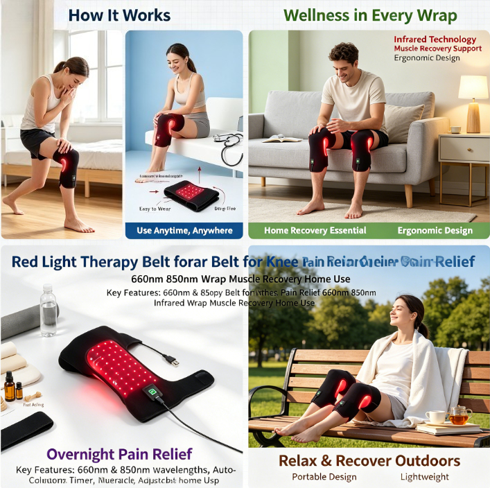 Smart Knee Wrap - Cinta de Terapia com Luz Vermelha