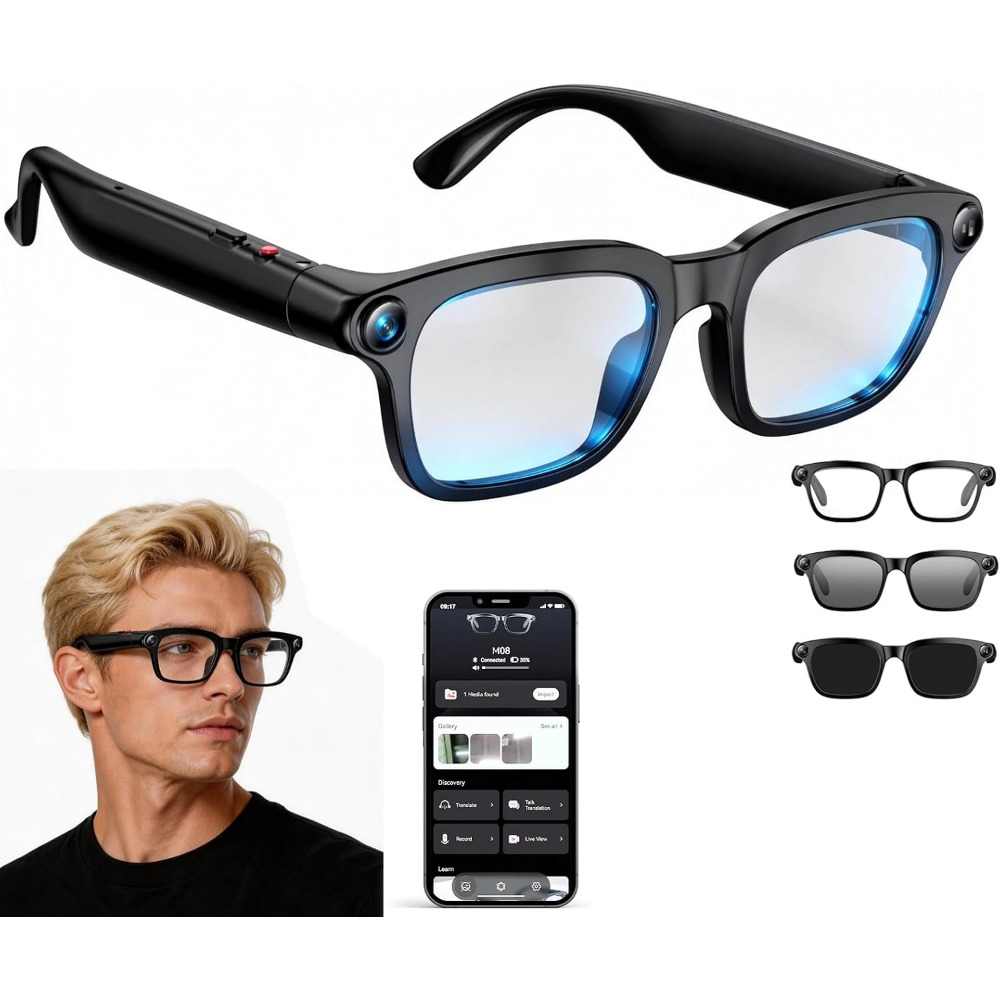 Smart Glasses Lens - Óculos Inteligentes: Vídeo 4K, Óculos de