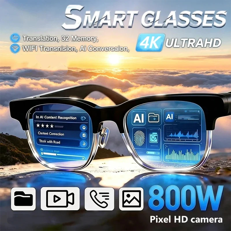 Smart Glasses Lens - Óculos Inteligentes AI 4K com Controle