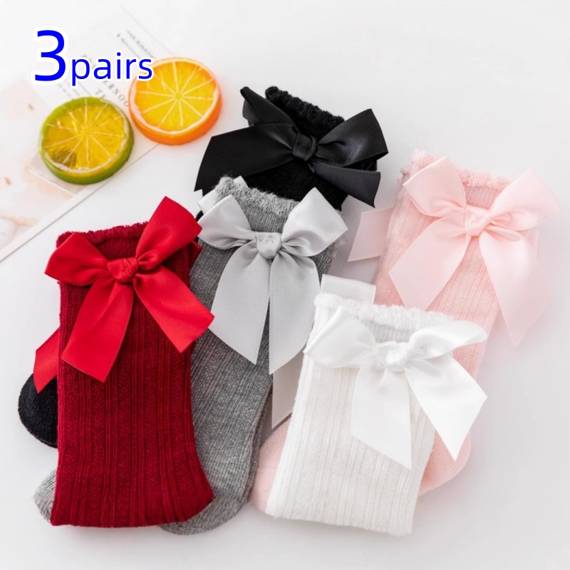Baby Sock Oximeter - 3 pares/set bebê meninas meias grande