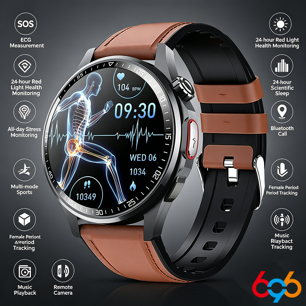 Fall Detection Watch - Relógio Inteligente Masculino com Detecção de