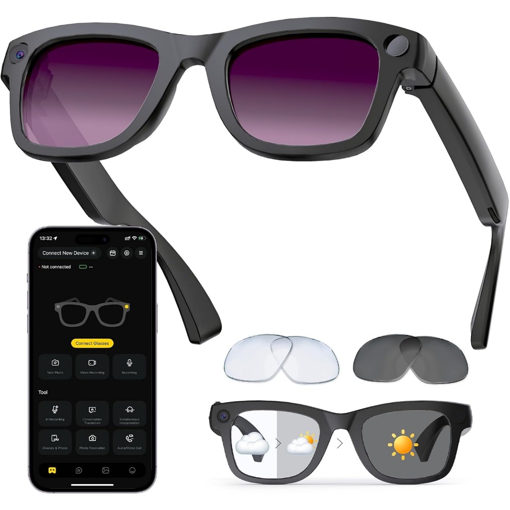 Smart Glasses Lens - Óculos Inteligentes com Tradução por IA,