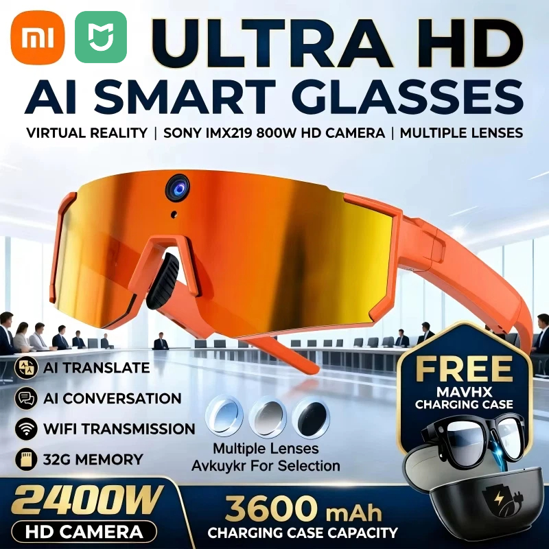 Smart Glasses Lens - Óculos Inteligentes Mijia Al para Ciclismo