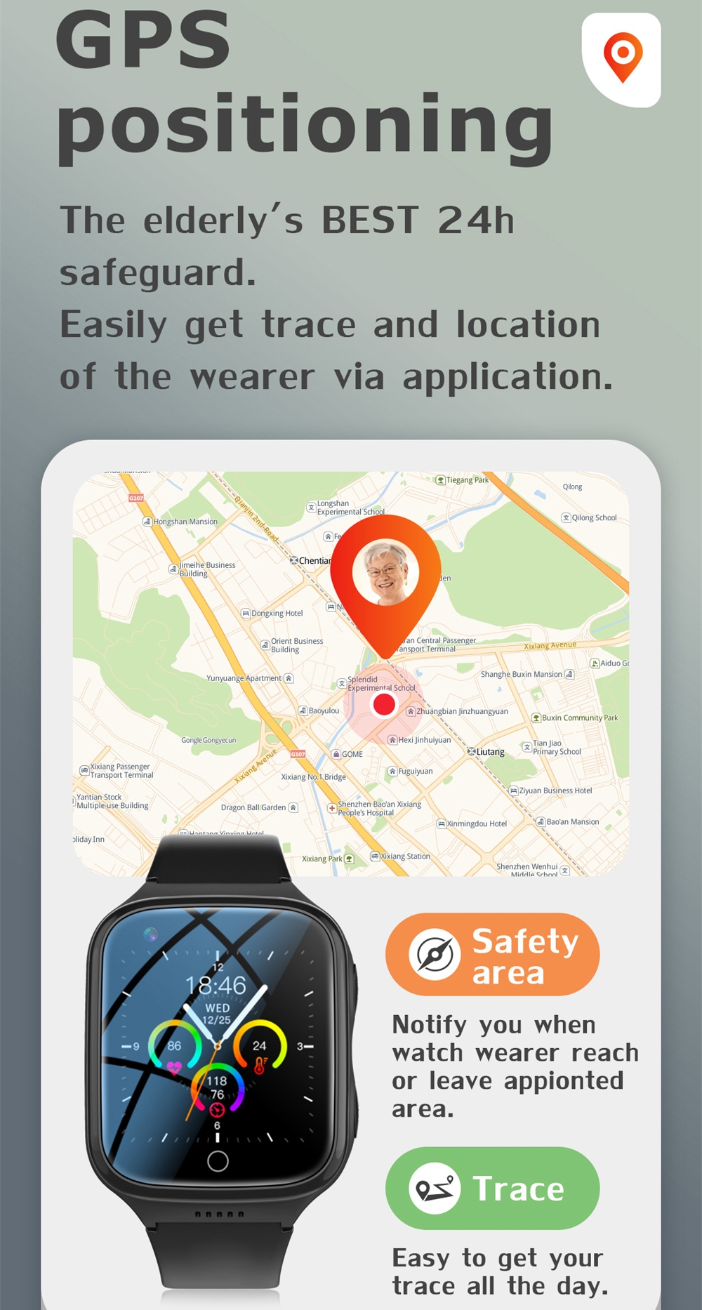 Relógio inteligente com detecç - Fall Detection Watch avaliação e preço
