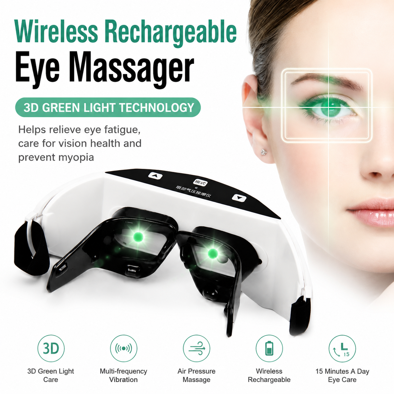 Instrumento ocular de luz verd - Light Therapy Glasses avaliação e preço