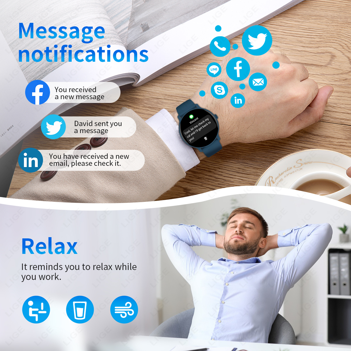 Relógio Inteligente Masculino  - Breath Rate Monitor avaliação e preço