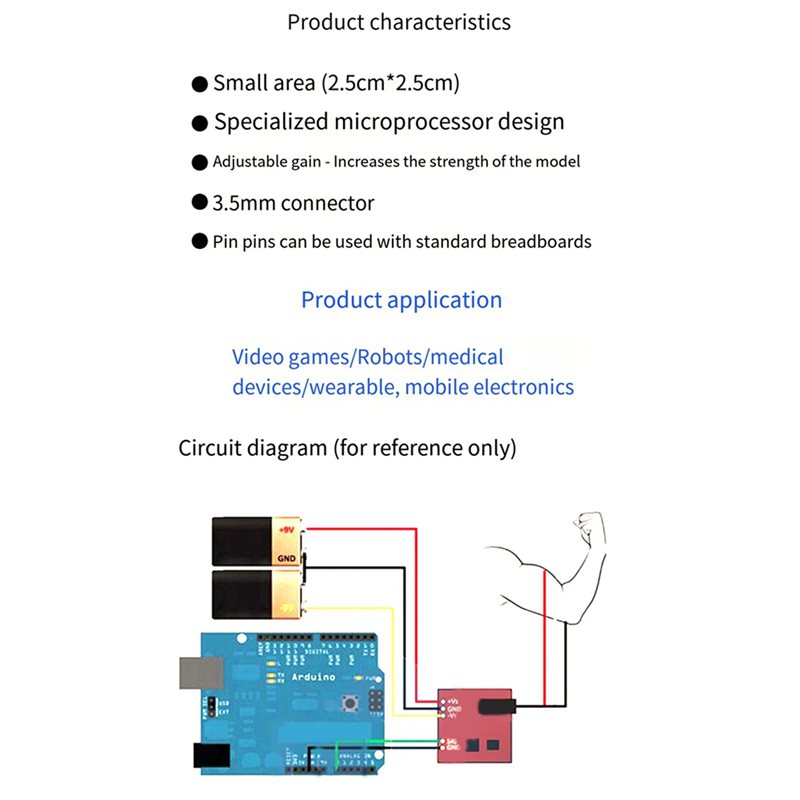 Módulo de sensor elétrico musc - Muscle Sensor Emg avaliação e preço